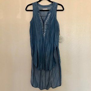 Knox Rose Chambray Denim Tunic Top